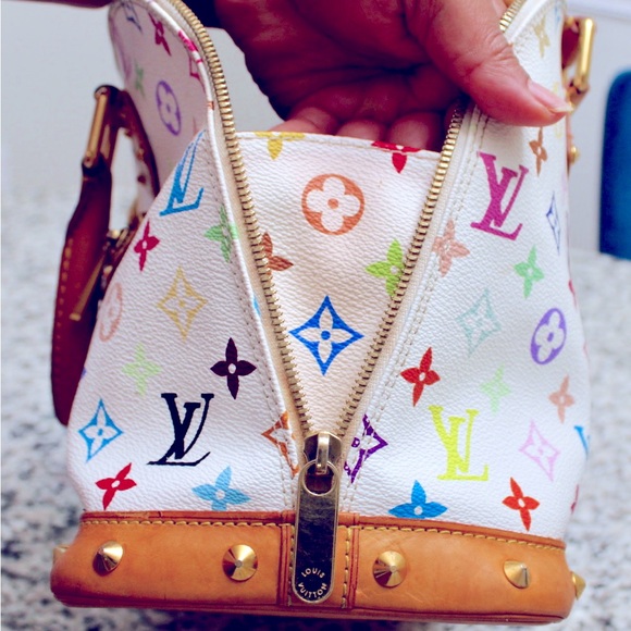 🌈LIMITED EDITION🌈LV Multicolor Alma PM White Monogram Canvas - Picture 14 of 15